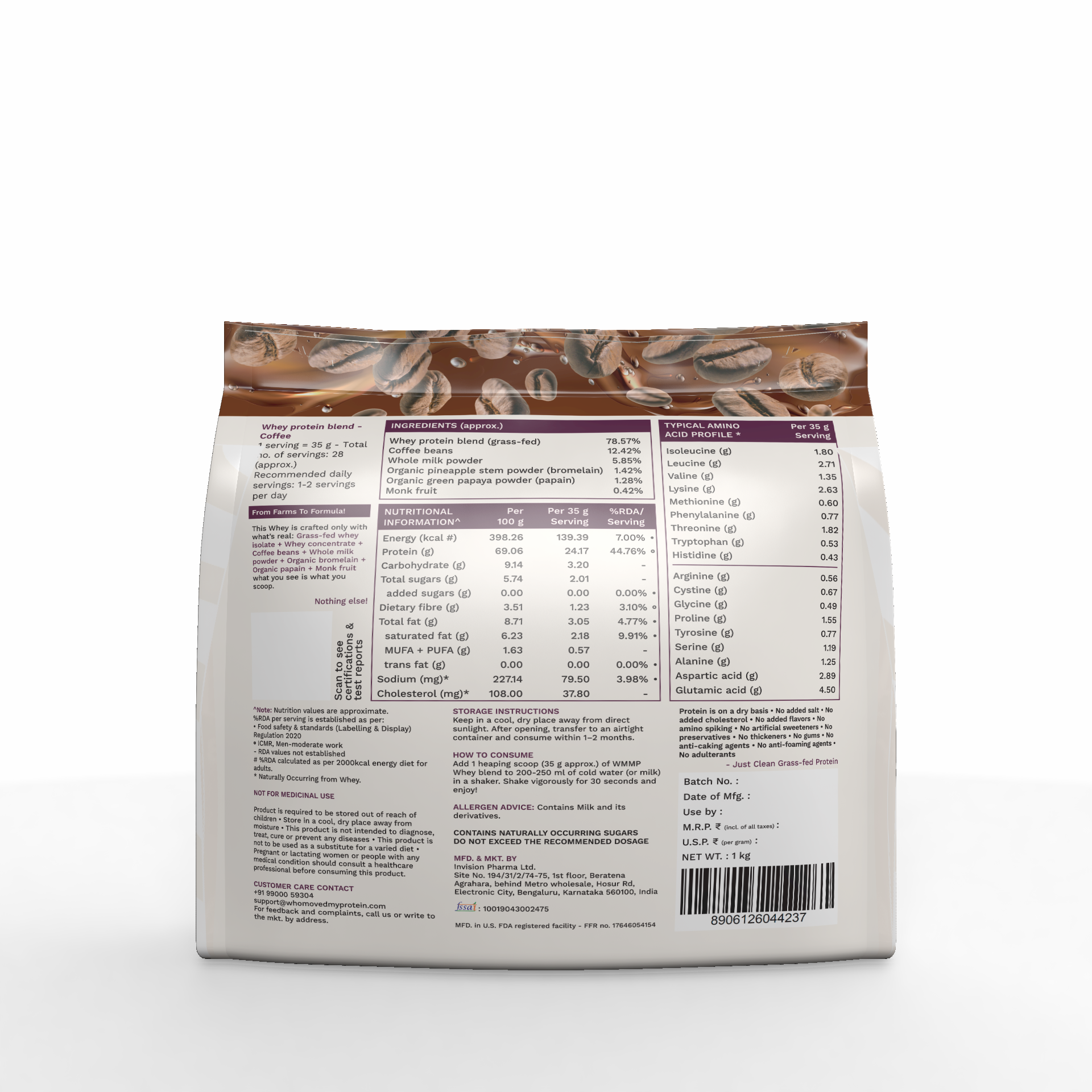 Grass Fed Whey Protein Blend - Coffee