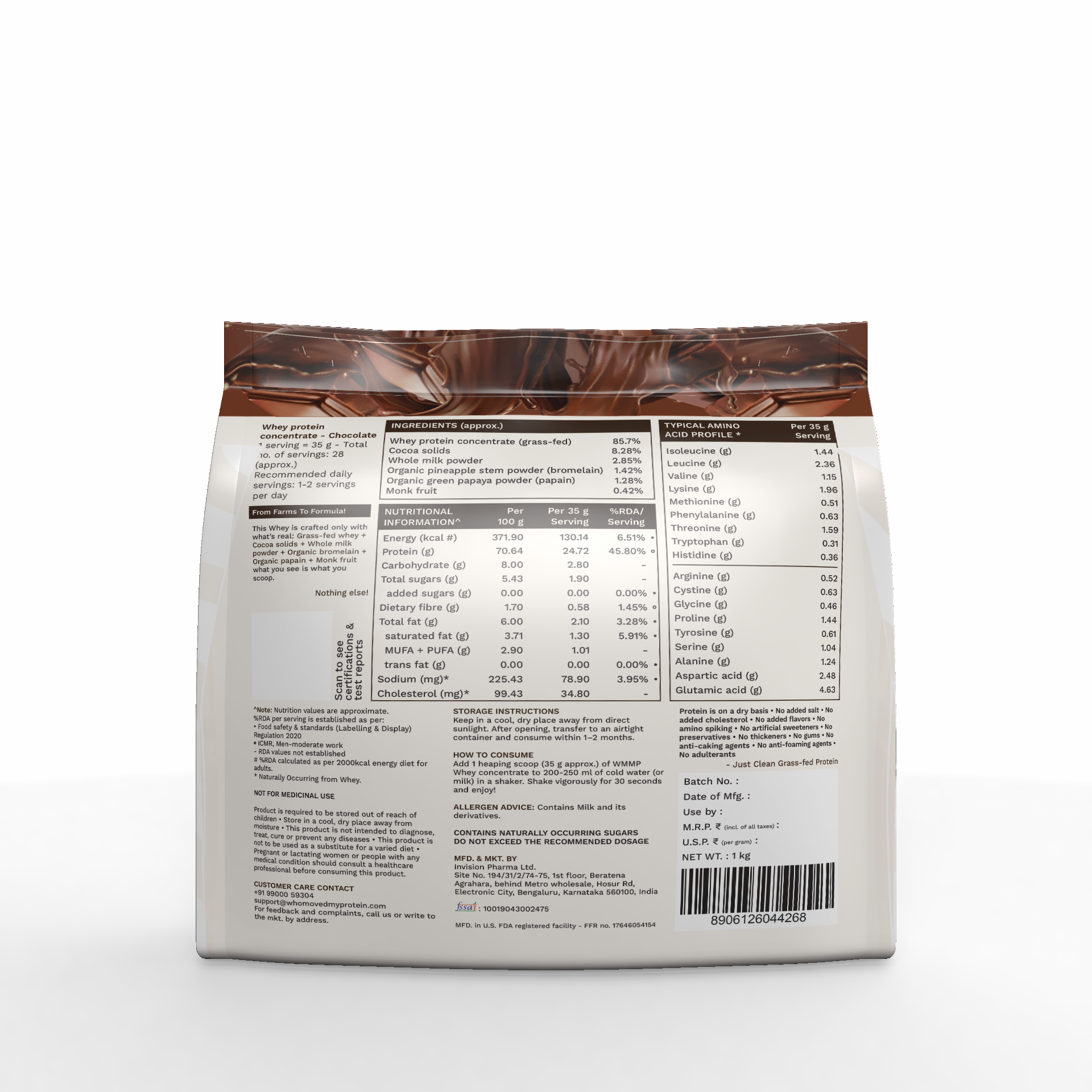 Grass Fed Whey Protein Concentrate - Chocolate