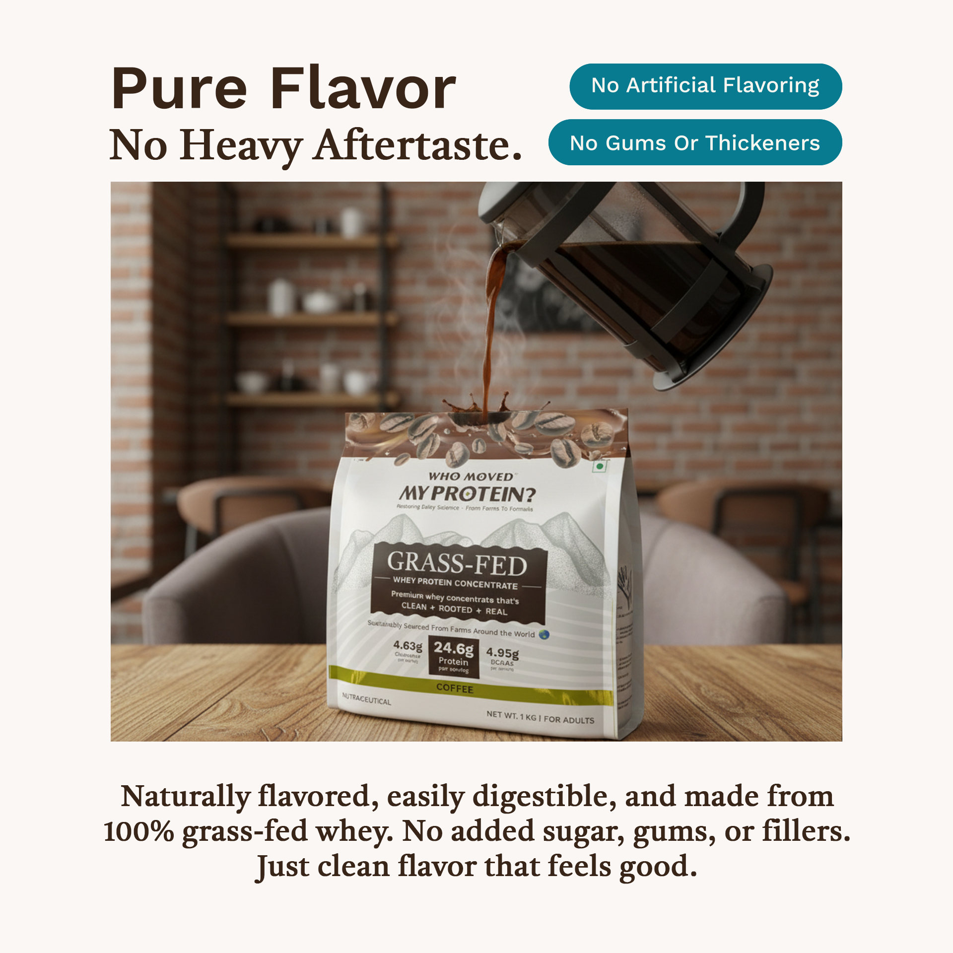 Grass Fed Whey Protein Concentrate - Coffee