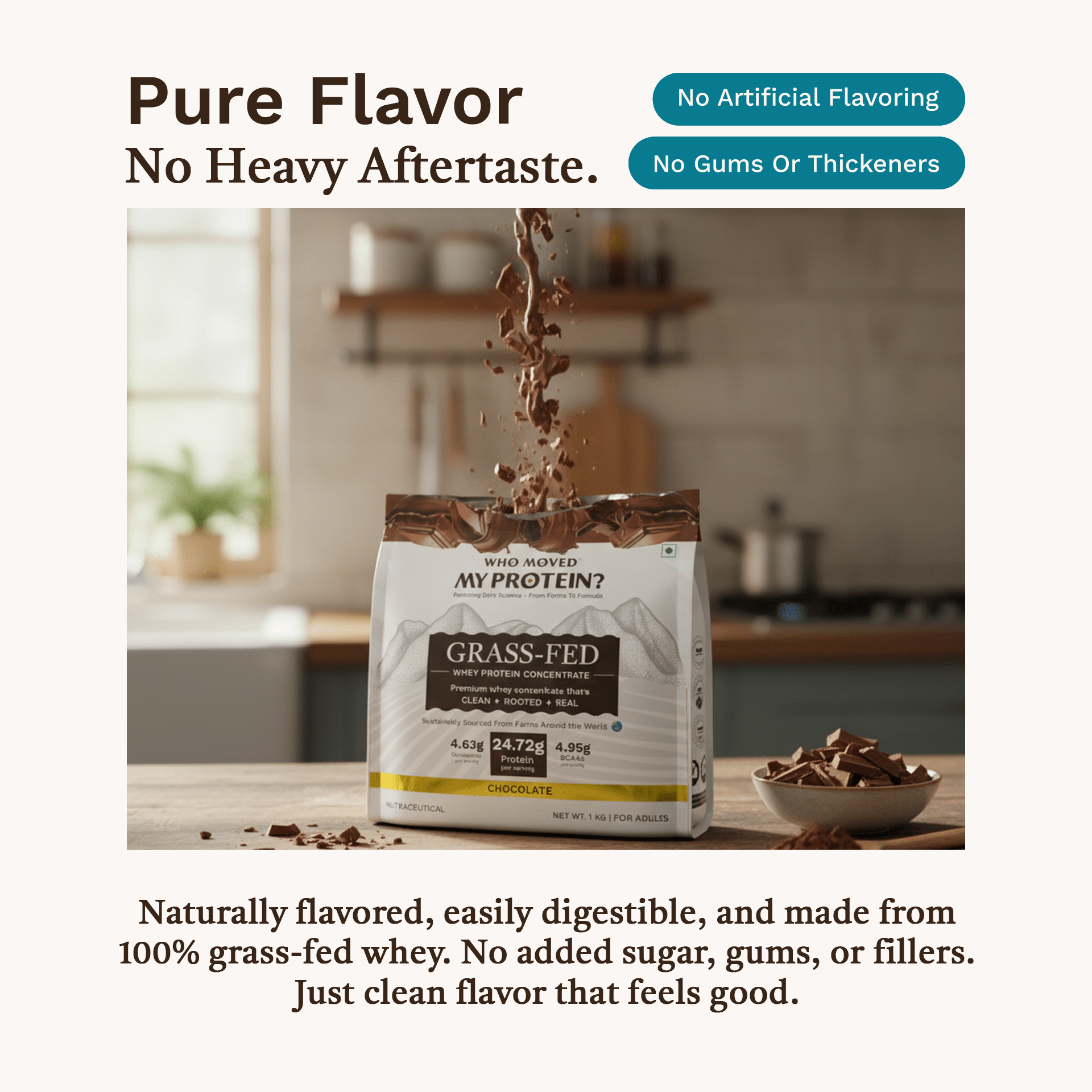 Grass Fed Whey Protein Concentrate - Chocolate - Who Moved My Protein