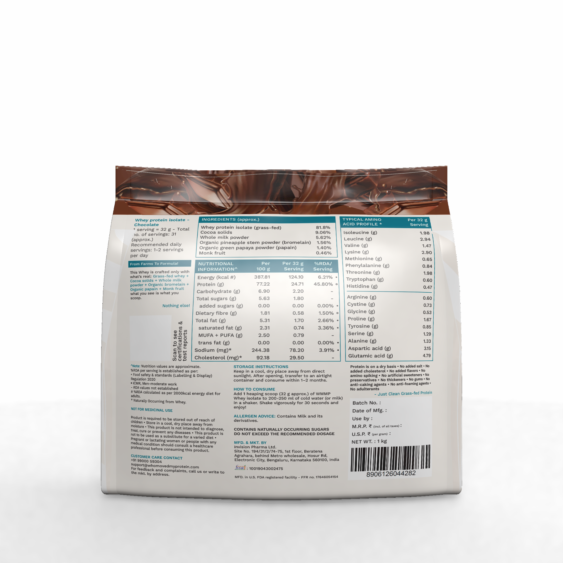 Grass Fed Whey Protein Isolate - Chocolate