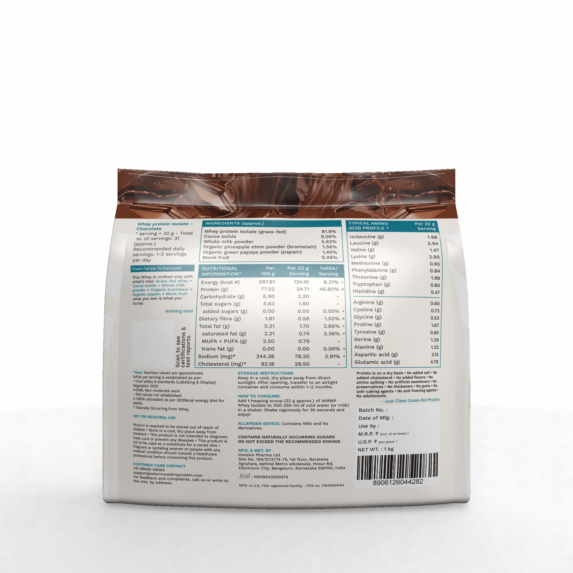 Grass Fed Whey Protein Isolate - Chocolate - Who Moved My Protein